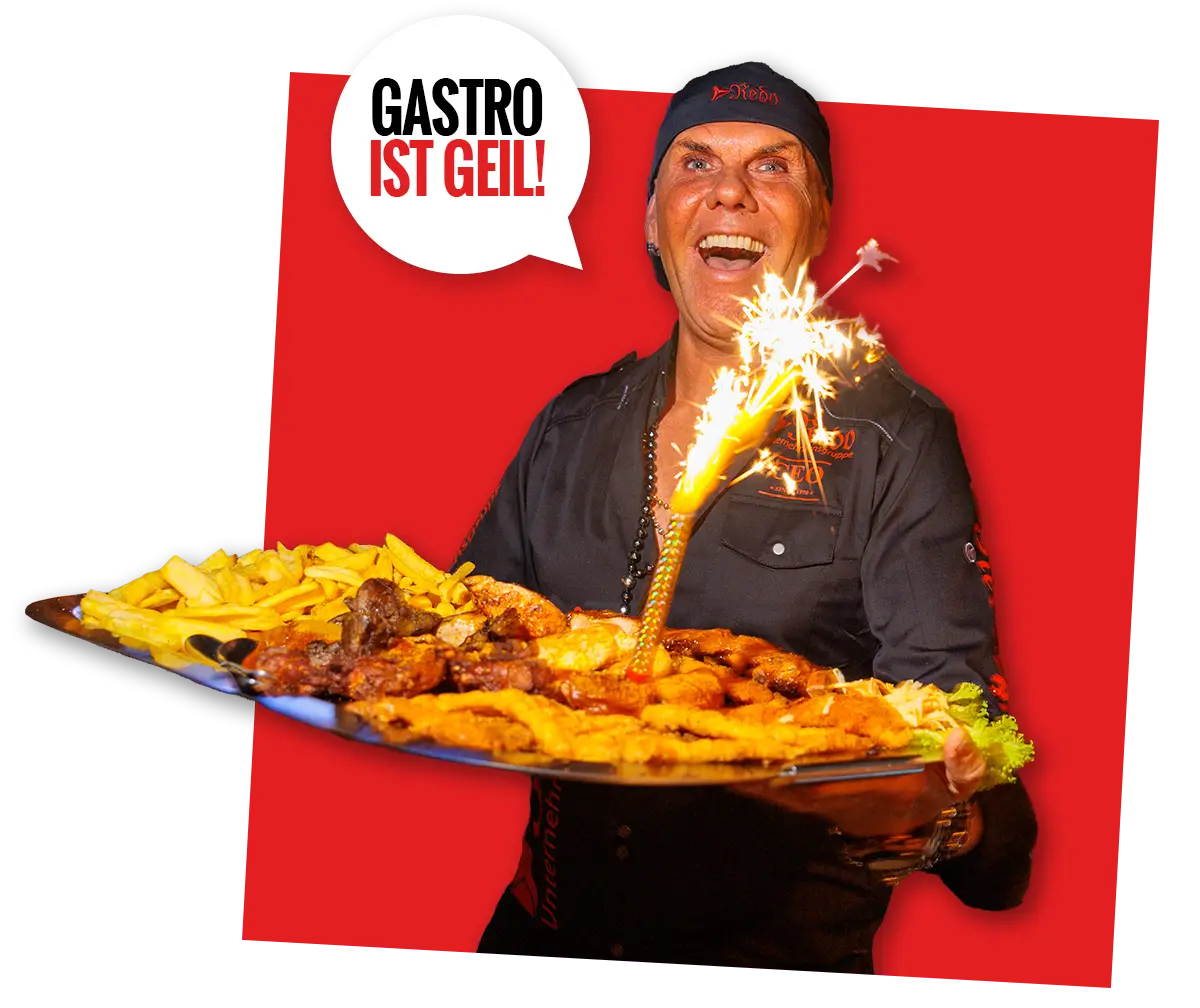 Redo mit Sprechblase: "Gastro ist Geil!"